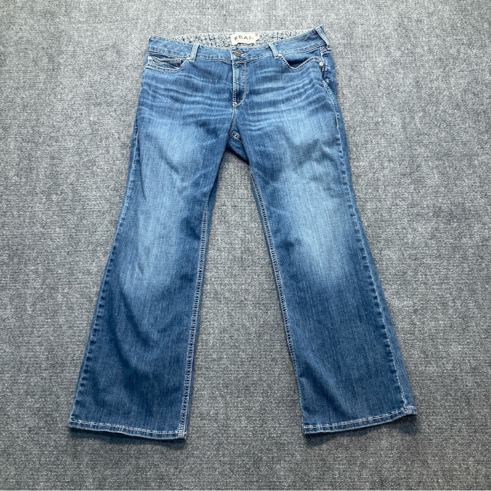 Ariat Jeans Women's 34S Blue Denim Real Maisie Bootcut Mid Rise Stretch Torrance